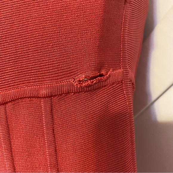 Herve Leger Corset Seam Square Neck Knit Bandage Mini Dress Pink Sz S - Picture 8 of 11